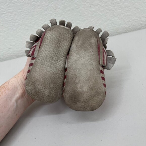 Freshly Picked Born in the USA American Flag Leather Moccasins Shoes Baby size 3 - Picture 9 of 9